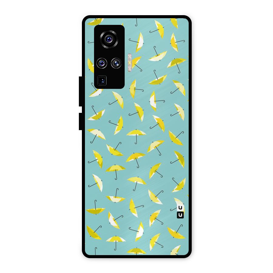 Yellow Umbrella Pattern Metal Back Case for Vivo X50 Pro