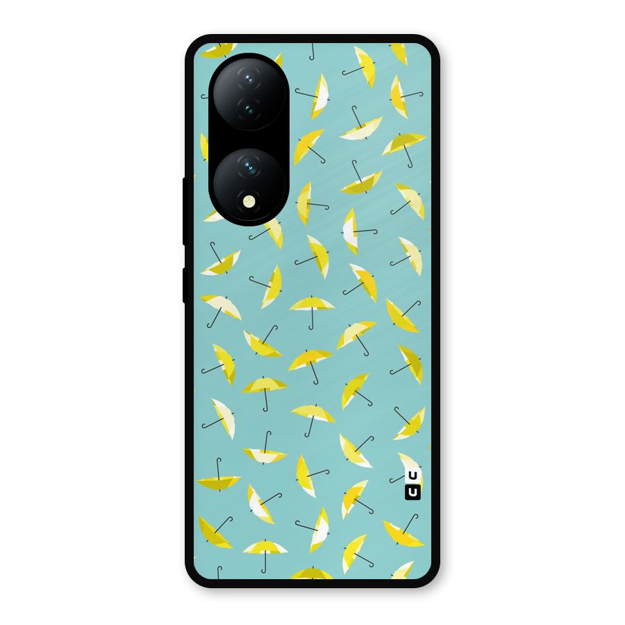 Yellow Umbrella Pattern Metal Back Case for Vivo Y100a