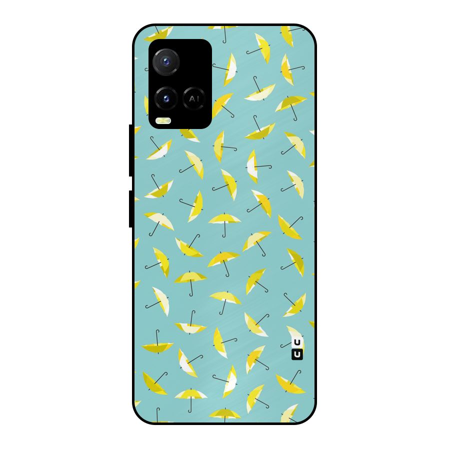 Yellow Umbrella Pattern Metal Back Case for Vivo Y21A