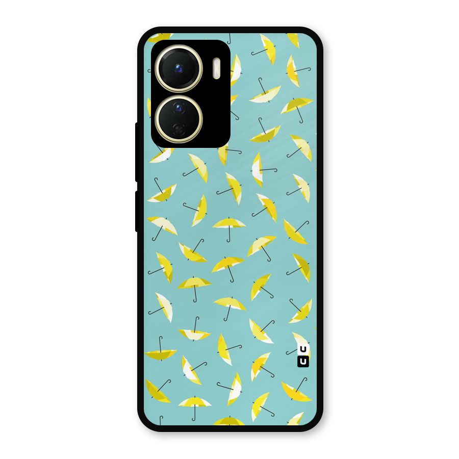 Yellow Umbrella Pattern Metal Back Case for Vivo Y56