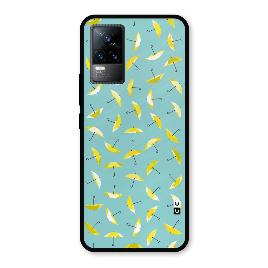 Yellow Umbrella Pattern Metal Back Case for Vivo Y73
