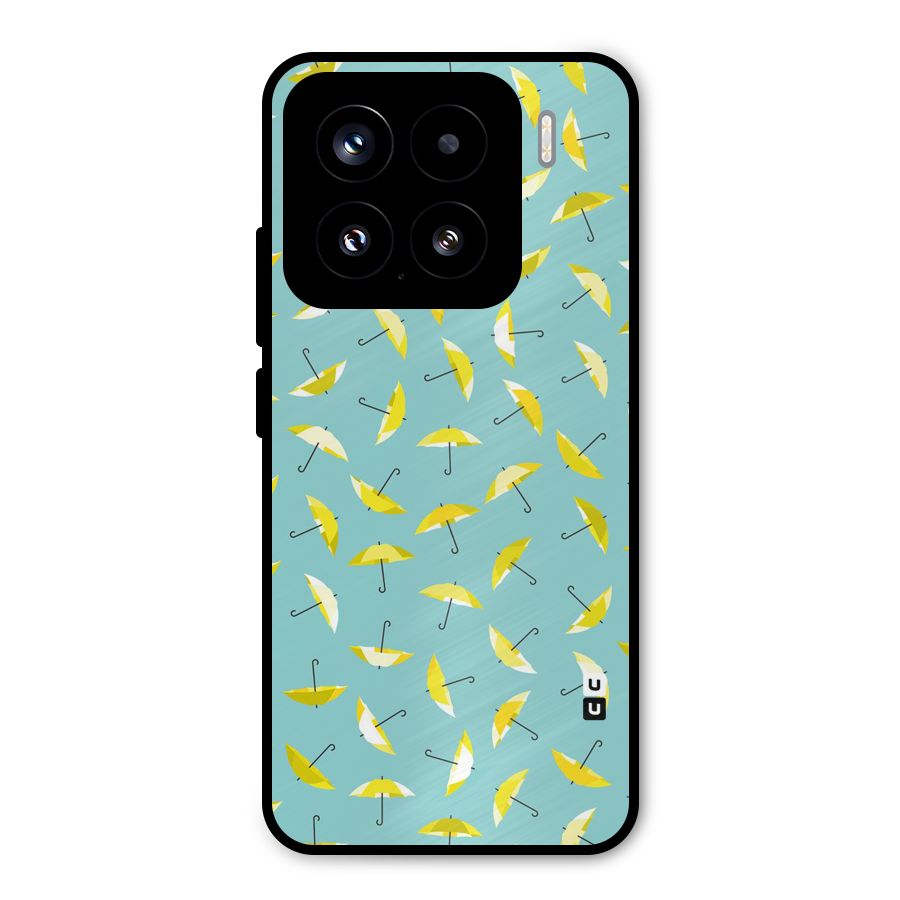 Yellow Umbrella Pattern Metal Back Case for Xiaomi 15