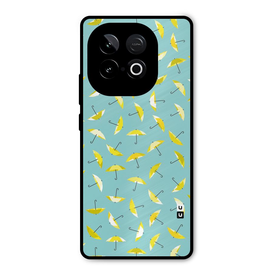 Yellow Umbrella Pattern Metal Back Case for iQOO Neo 10