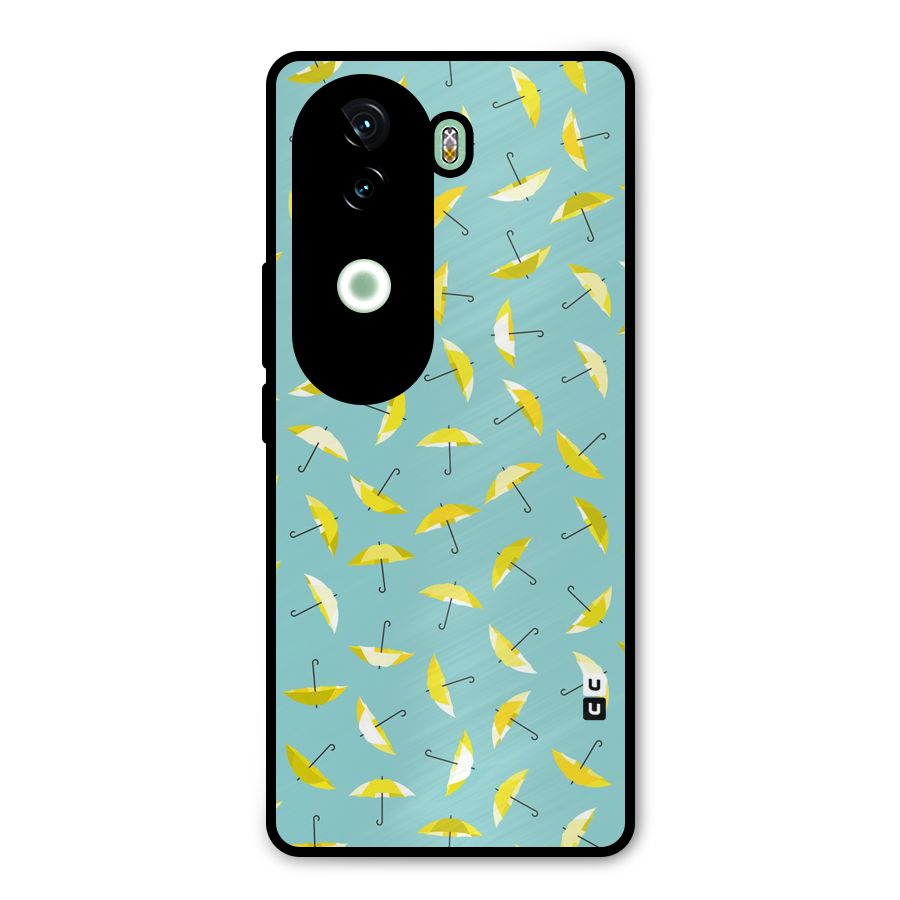 Yellow Umbrella Pattern Metal Back Case for iQOO Z9s