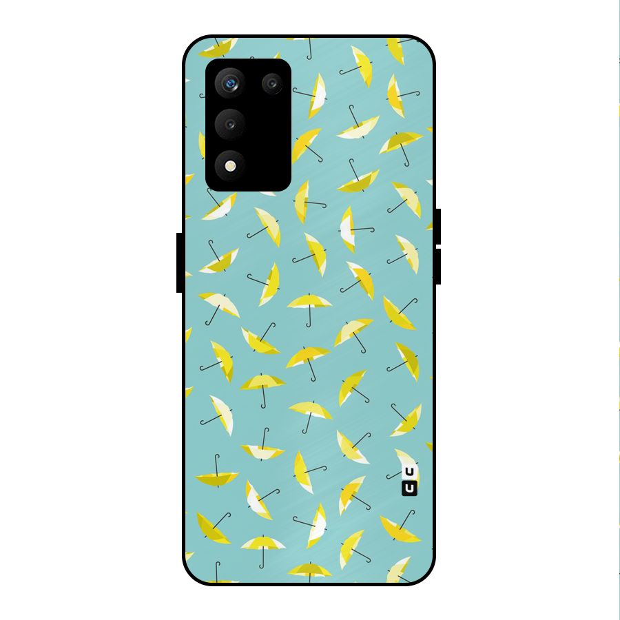 Yellow Umbrella Pattern Metal Back Case for realme 9 5G SE