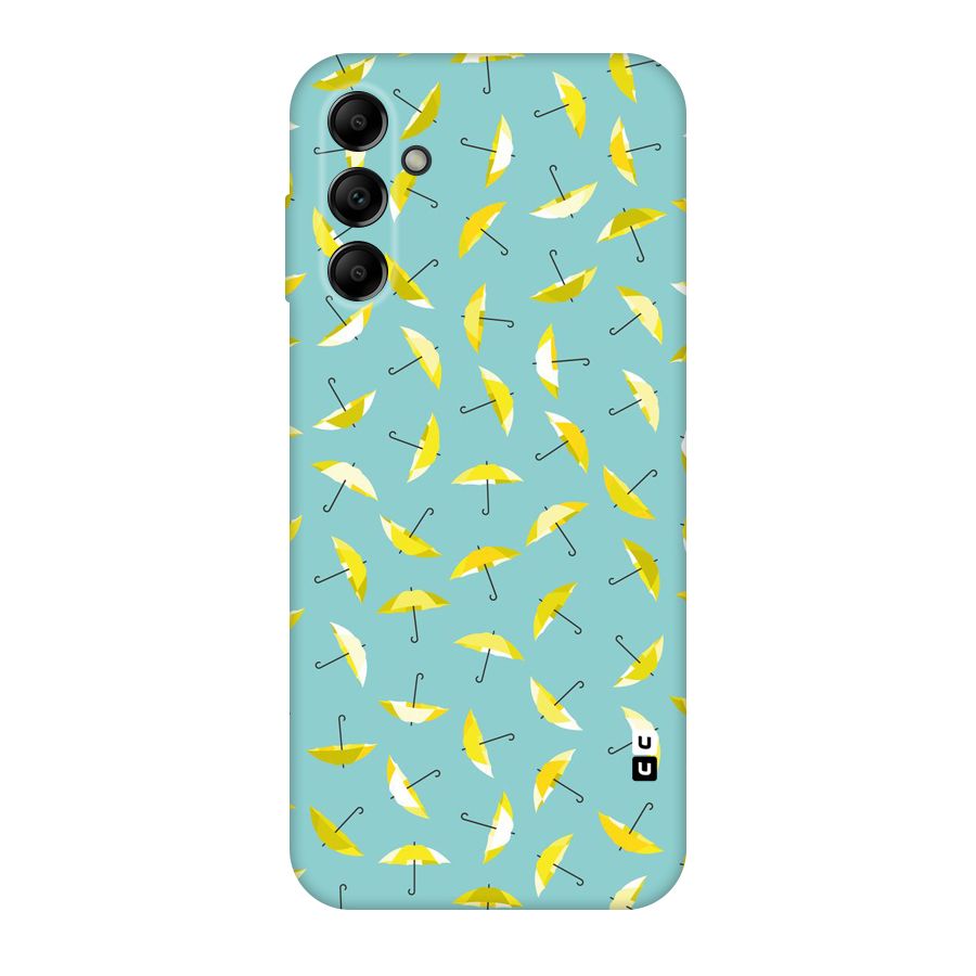 Yellow Umbrella Pattern Original Polycarbonate Back Case for Galaxy A14 5G