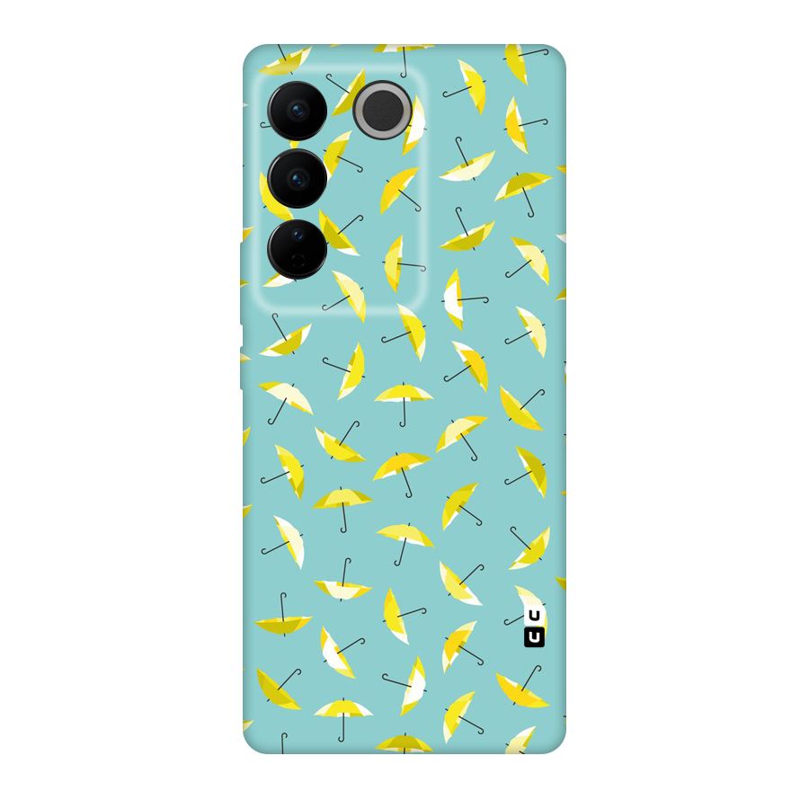 Yellow Umbrella Pattern Original Polycarbonate Back Case for Vivo V27