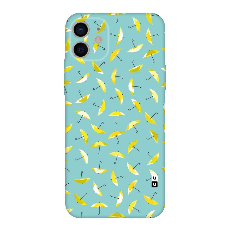 Yellow Umbrella Pattern Original Polycarbonate Back Case for iPhone 11