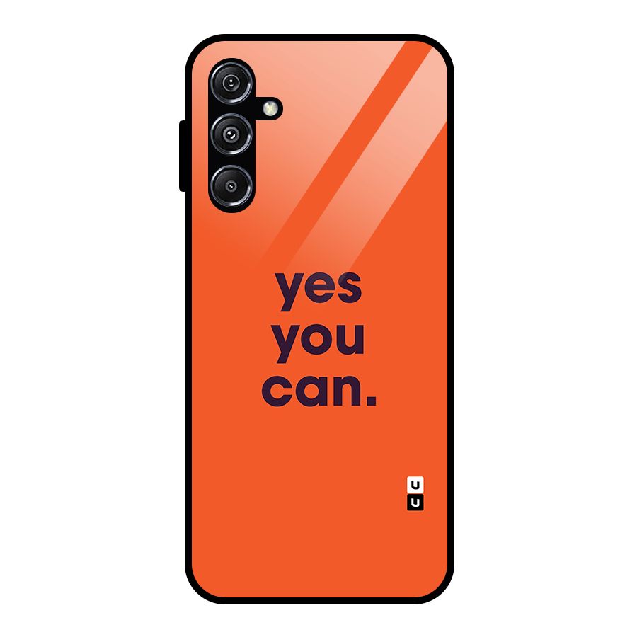 Yes You Can Minimal Typography Glass Back Case for Galaxy M34 5G