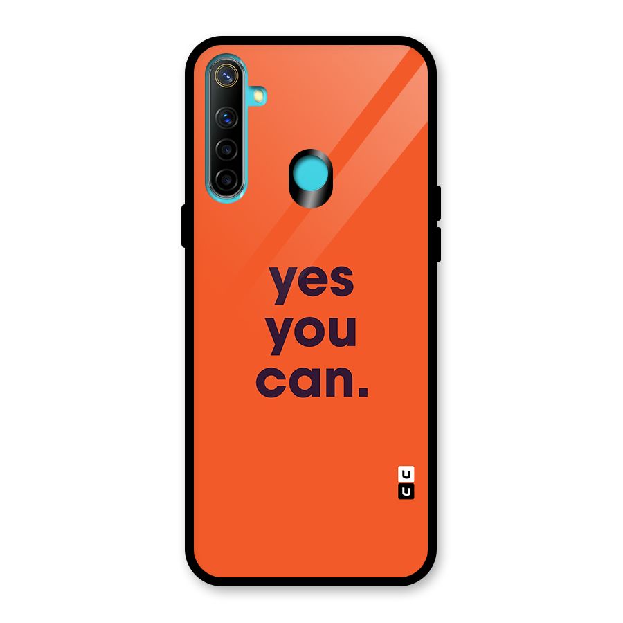 Yes You Can Minimal Typography Glass Back Case for Realme Narzo 10