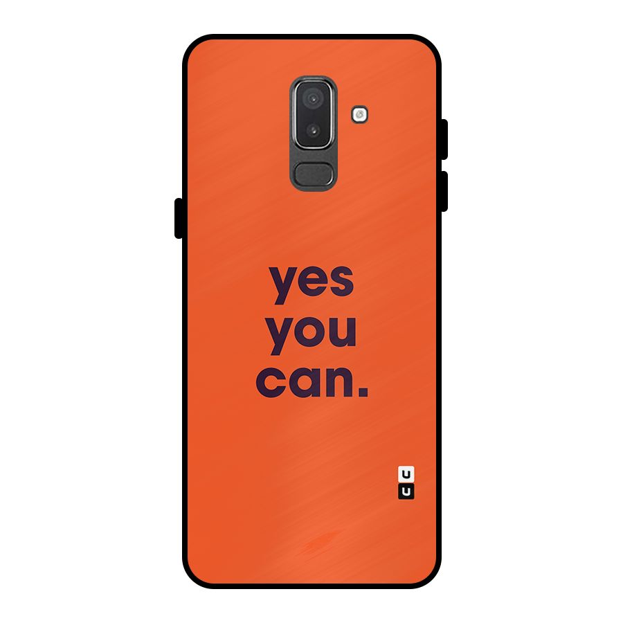 Yes You Can Minimal Typography Metal Back Case for Galaxy On8 (2018)