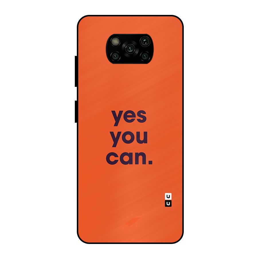 Yes You Can Minimal Typography Metal Back Case for Poco X3