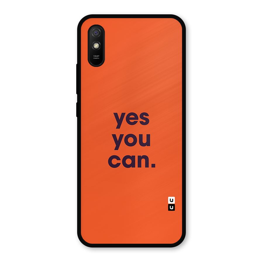 Yes You Can Minimal Typography Metal Back Case for Redmi 9a