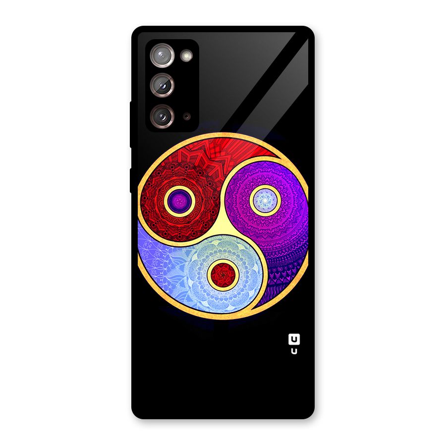Yin Yang Mandala Design Glass Back Case for Galaxy Note 20