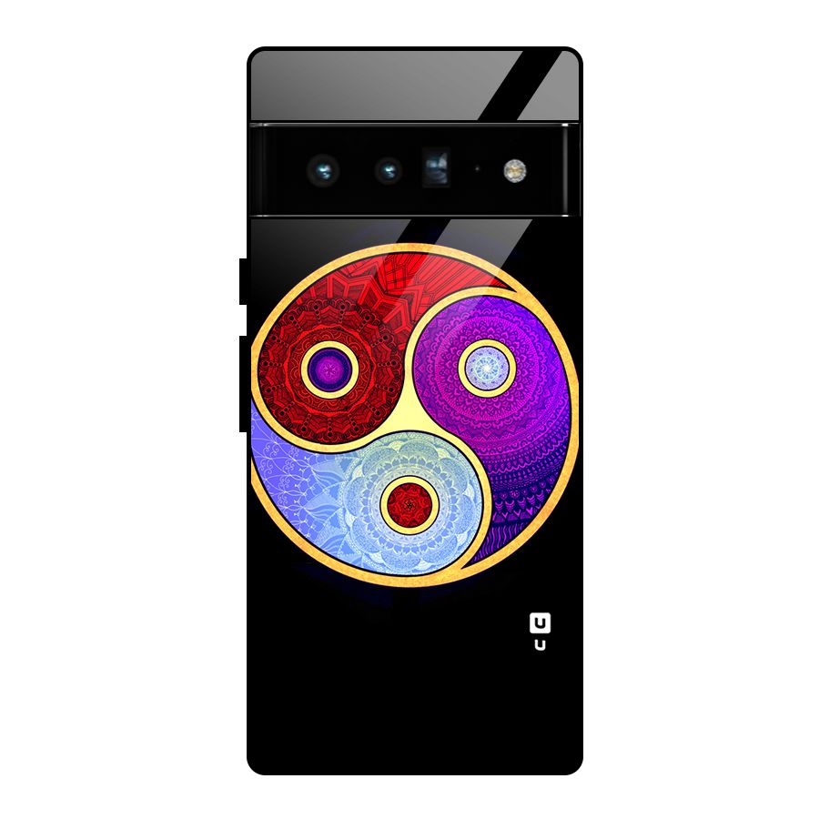 Yin Yang Mandala Design Glass Back Case for Google Pixel 6 Pro