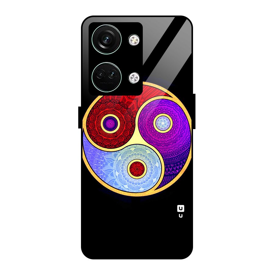 Yin Yang Mandala Design Glass Back Case for Oneplus Nord 3