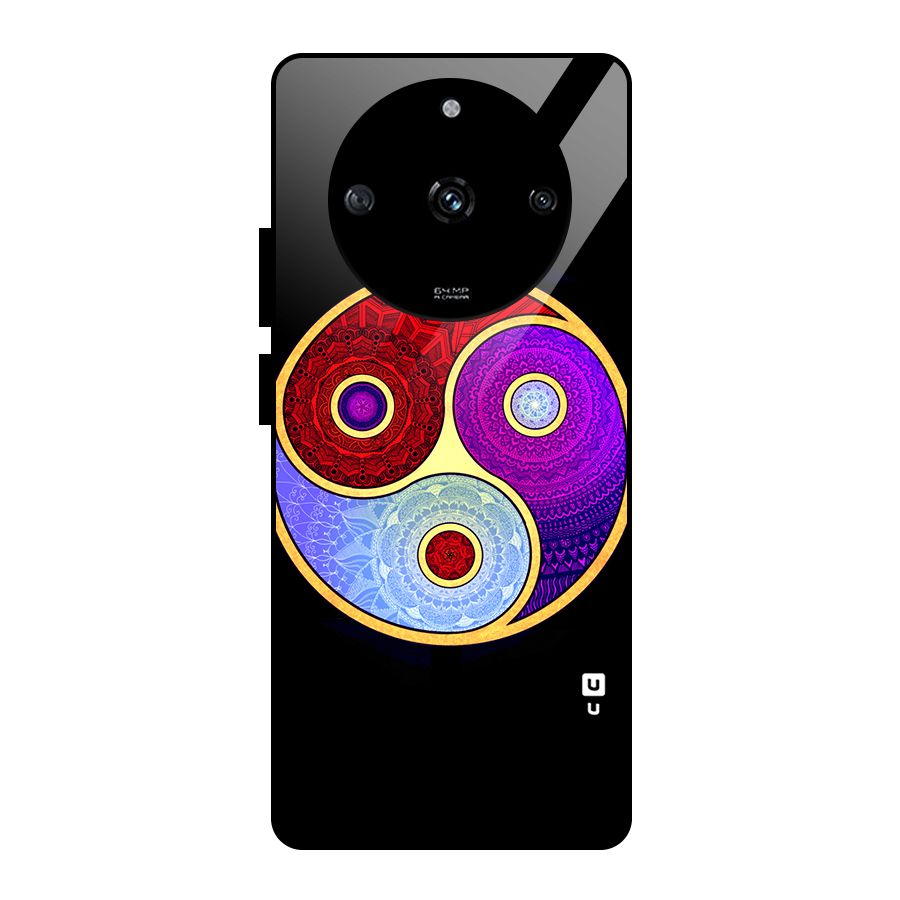 Yin Yang Mandala Design Glass Back Case for Realme Narzo 60 5G