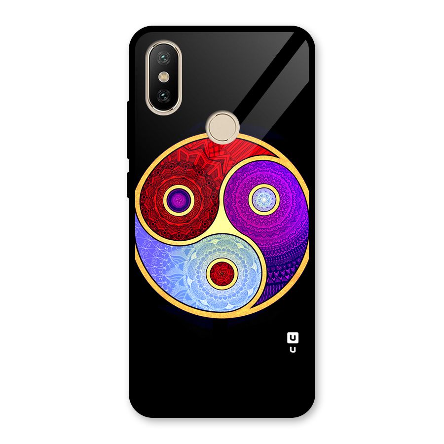 Yin Yang Mandala Design Glass Back Case for Redmi A1