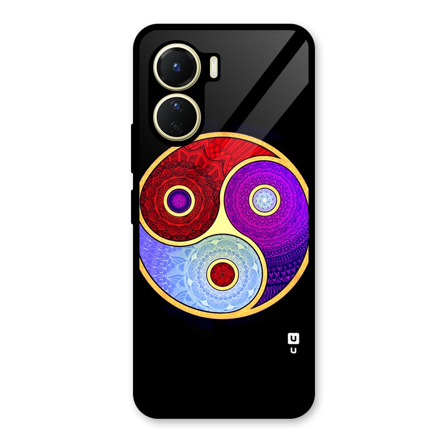 Yin Yang Mandala Design Glass Back Case for Vivo Y16