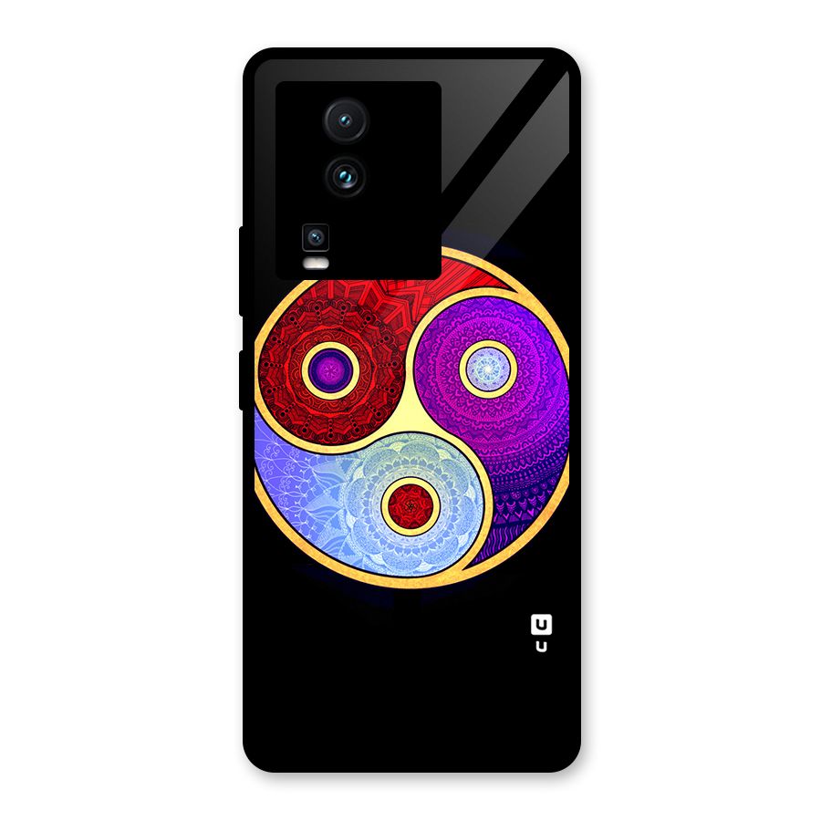 Yin Yang Mandala Design Glass Back Case for Vivo iQOO Neo 7 Pro
