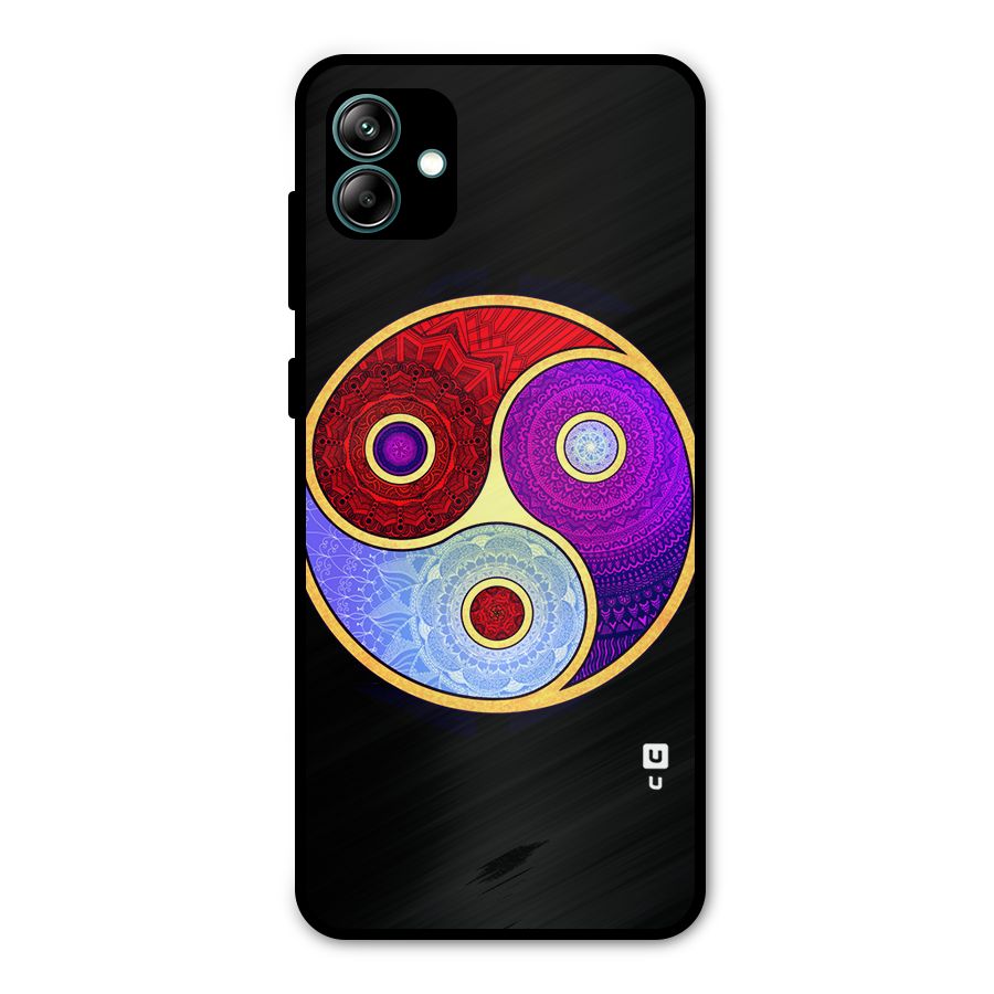 Yin Yang Mandala Design Metal Back Case for Galaxy A04