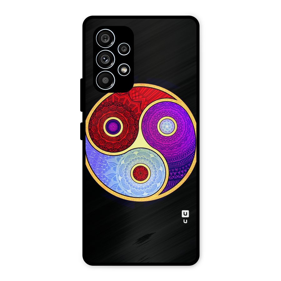 Yin Yang Mandala Design Metal Back Case for Galaxy A53 5G