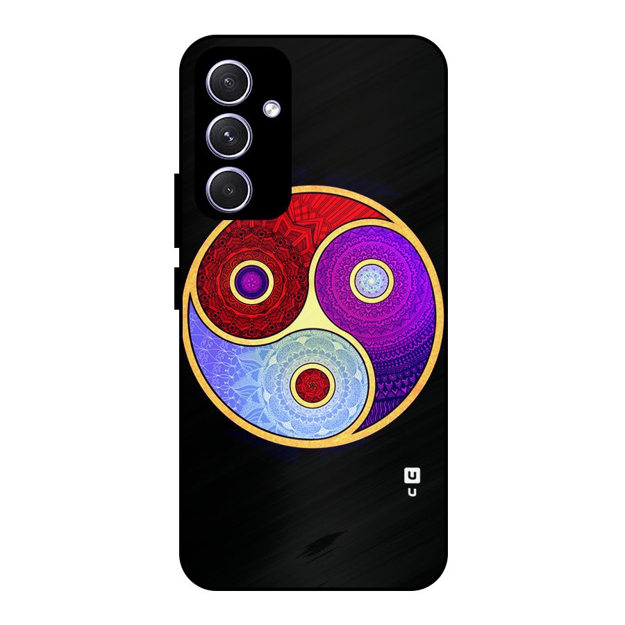 Yin Yang Mandala Design Metal Back Case for Galaxy A54