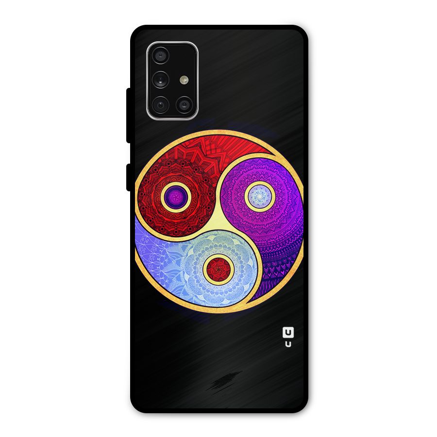 Yin Yang Mandala Design Metal Back Case for Galaxy A71