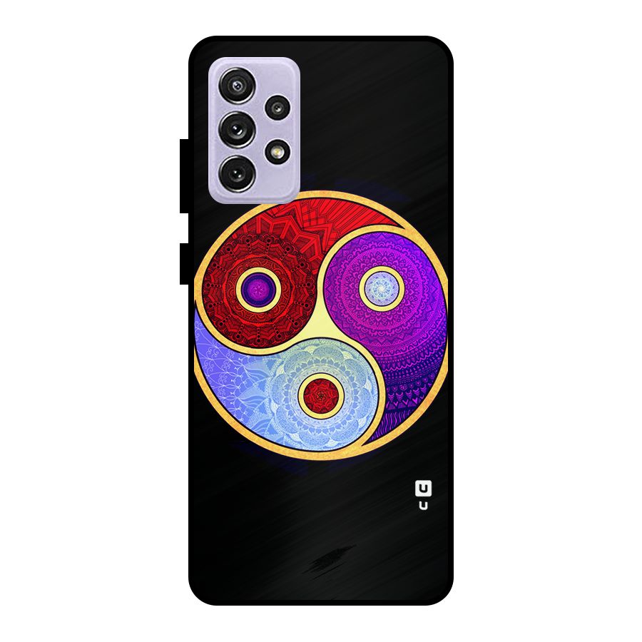 Yin Yang Mandala Design Metal Back Case for Galaxy A72