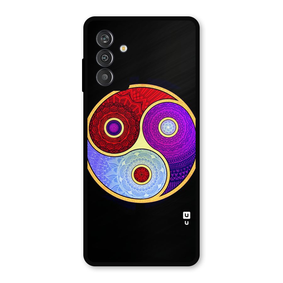 Yin Yang Mandala Design Metal Back Case for Galaxy F13