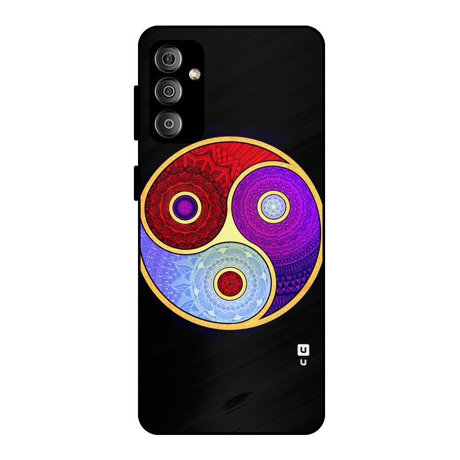 Yin Yang Mandala Design Metal Back Case for Galaxy F23