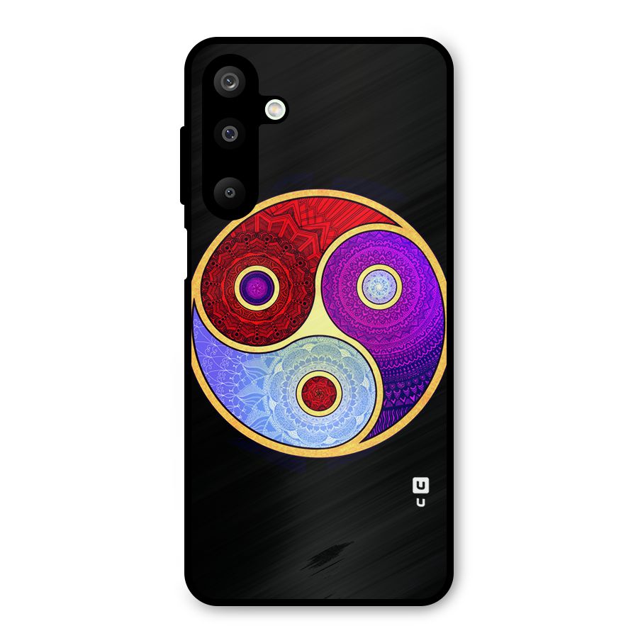 Yin Yang Mandala Design Metal Back Case for Galaxy M16