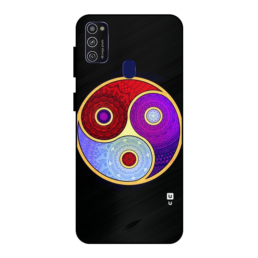 Yin Yang Mandala Design Metal Back Case for Galaxy M30s
