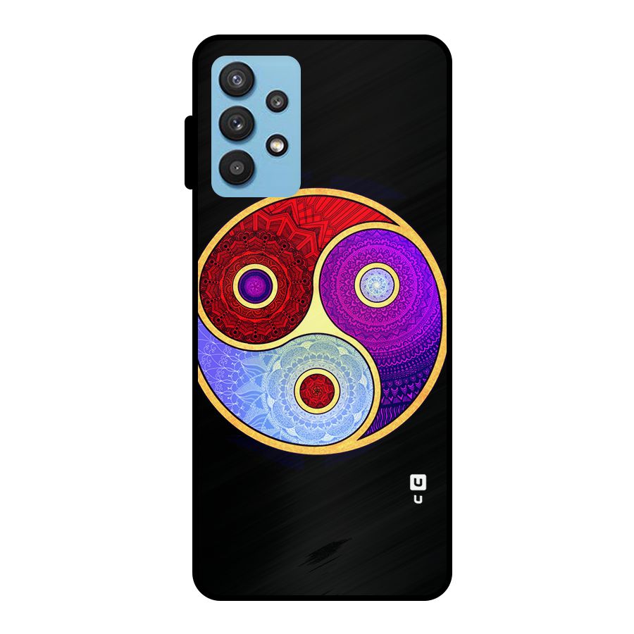 Yin Yang Mandala Design Metal Back Case for Galaxy M32 5G