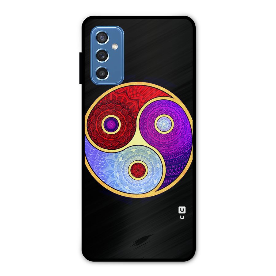 Yin Yang Mandala Design Metal Back Case for Galaxy M52 5G