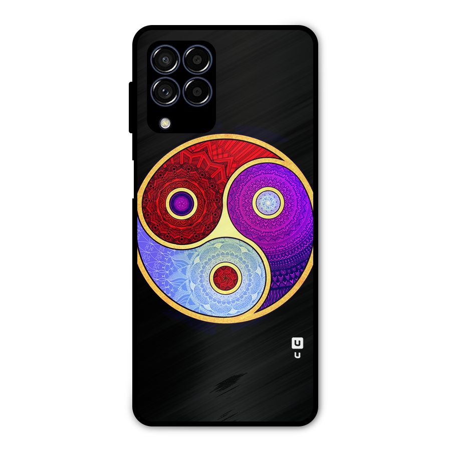 Yin Yang Mandala Design Metal Back Case for Galaxy M53 5G