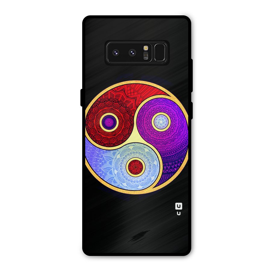 Yin Yang Mandala Design Metal Back Case for Galaxy Note 8