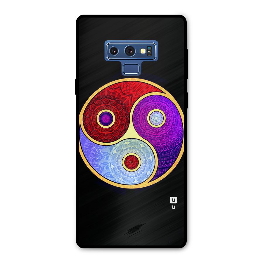 Yin Yang Mandala Design Metal Back Case for Galaxy Note 9
