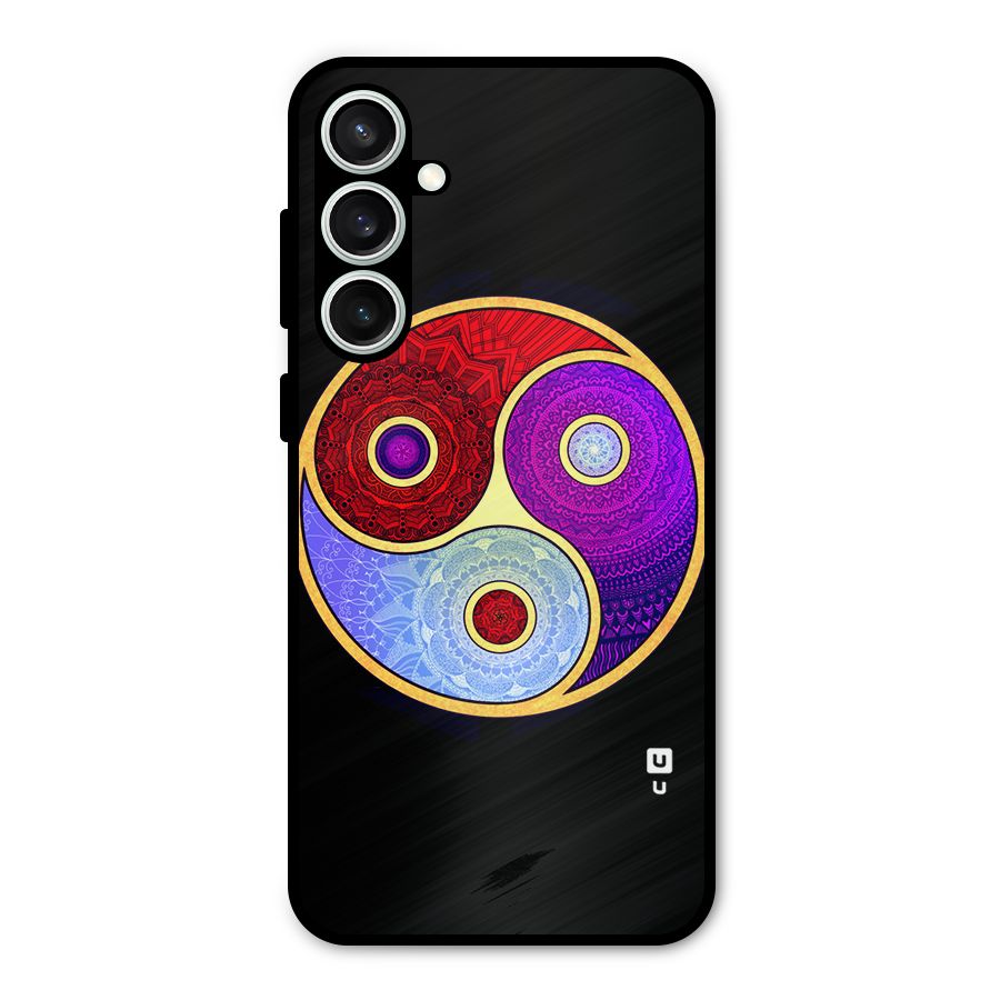 Yin Yang Mandala Design Metal Back Case for Galaxy S23 FE