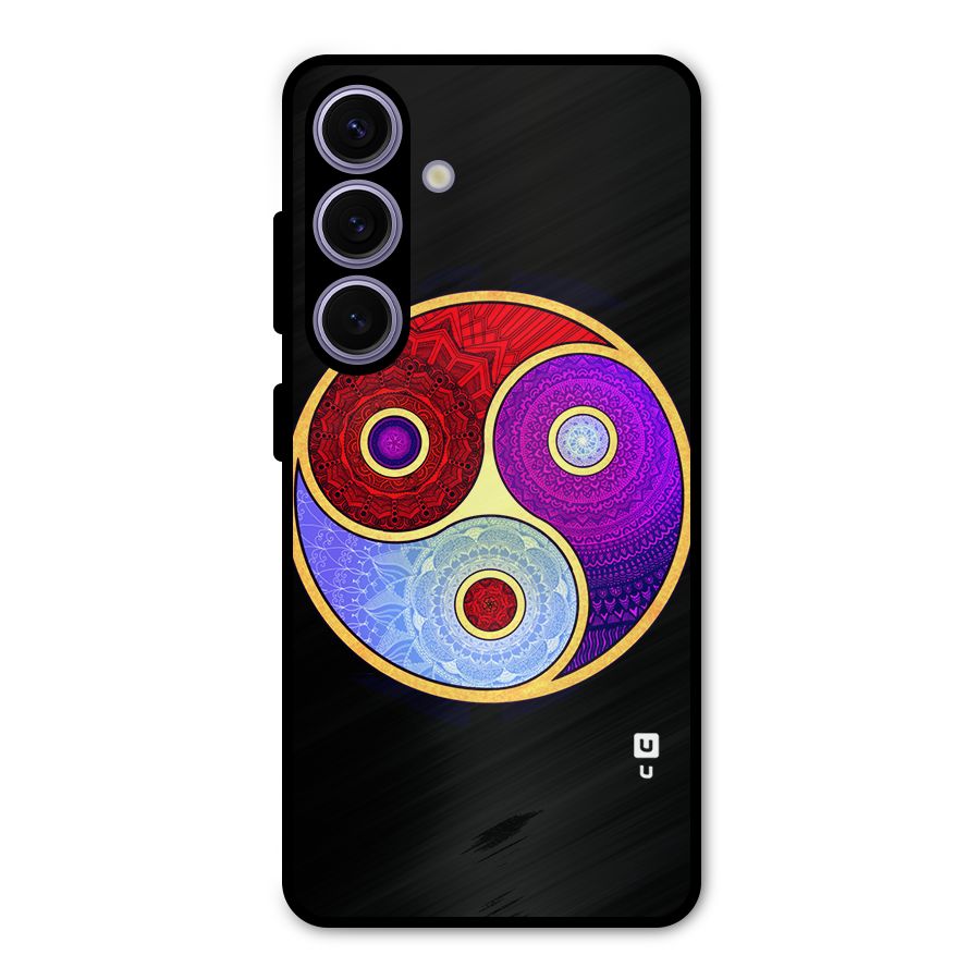 Yin Yang Mandala Design Metal Back Case for Galaxy S24