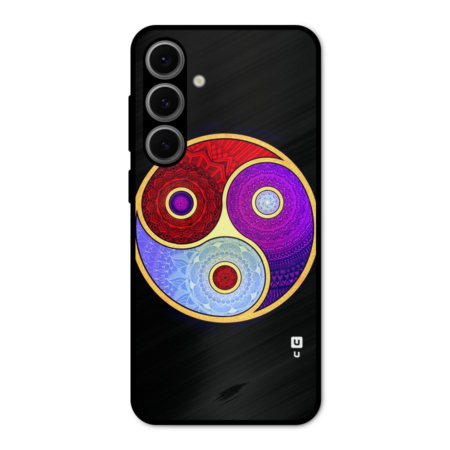Yin Yang Mandala Design Metal Back Case for Galaxy S24 FE
