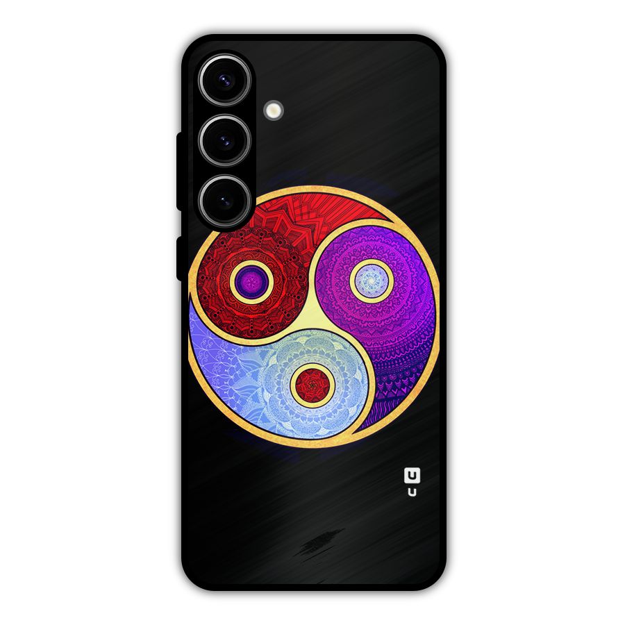 Yin Yang Mandala Design Metal Back Case for Galaxy S24 Plus