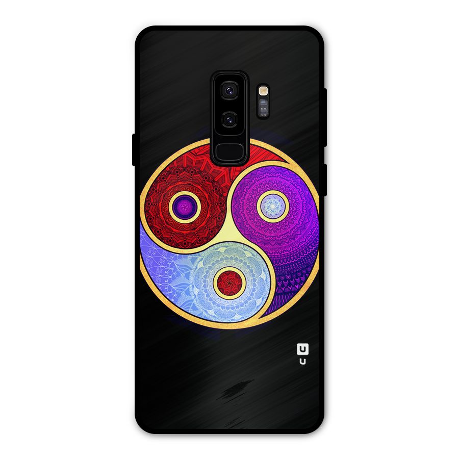 Yin Yang Mandala Design Metal Back Case for Galaxy S9 Plus