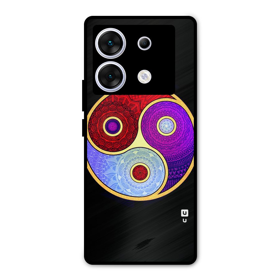Yin Yang Mandala Design Metal Back Case for Infinix Zero 30 5G
