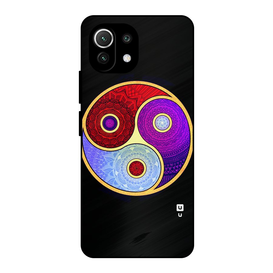 Yin Yang Mandala Design Metal Back Case for Mi 11 Lite