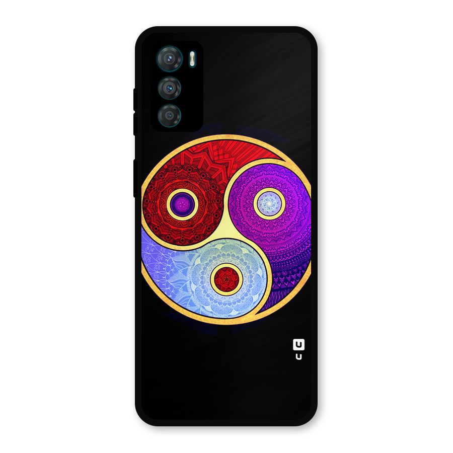 Yin Yang Mandala Design Metal Back Case for Moto G42
