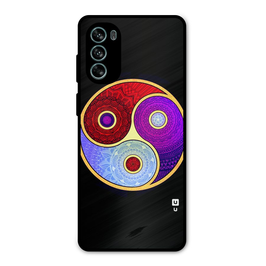 Yin Yang Mandala Design Metal Back Case for Moto G62