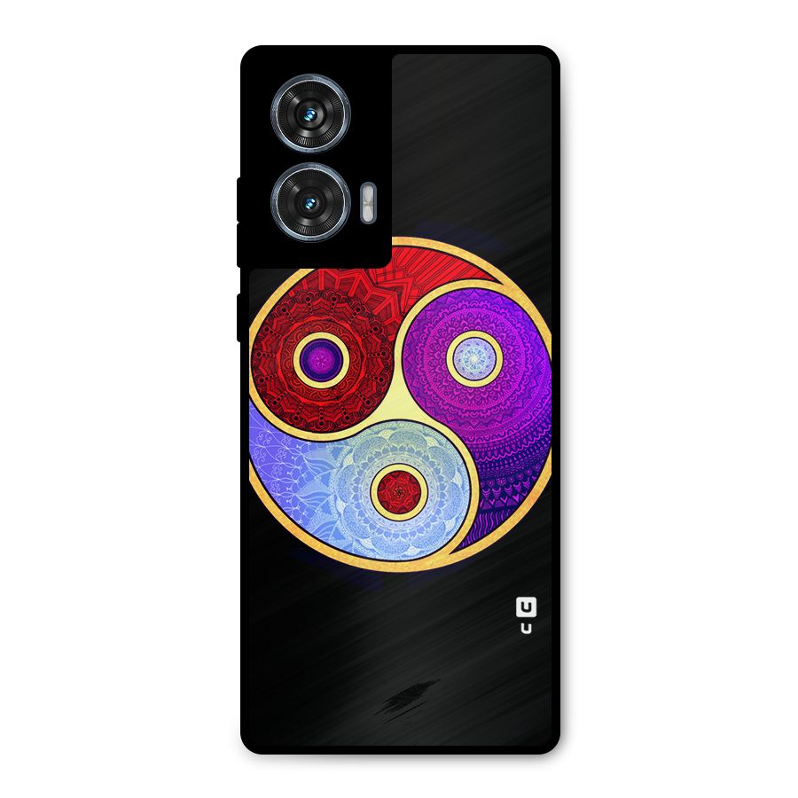Yin Yang Mandala Design Metal Back Case for Motorola Edge 50 Fusion