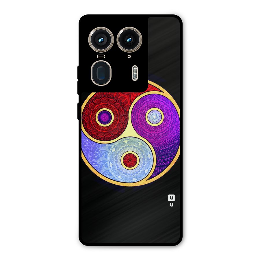 Yin Yang Mandala Design Metal Back Case for Motorola Edge 50 Ultra