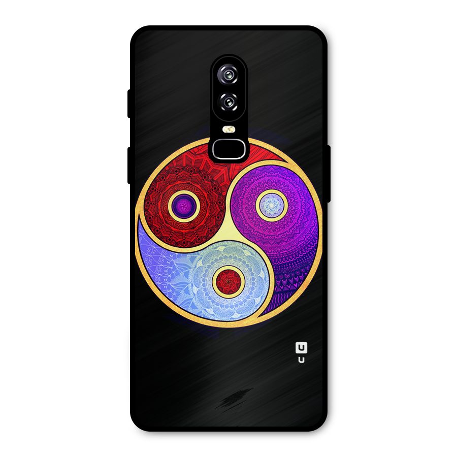 Yin Yang Mandala Design Metal Back Case for OnePlus 6